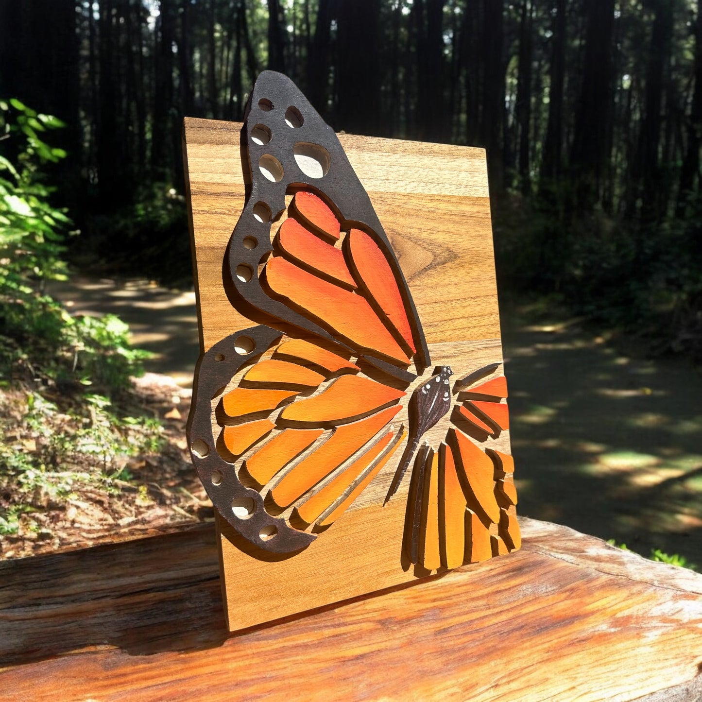 Wooden Hand-painted Butterfly Wall Art