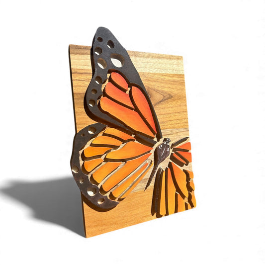 Wooden Hand-painted Butterfly Wall Art