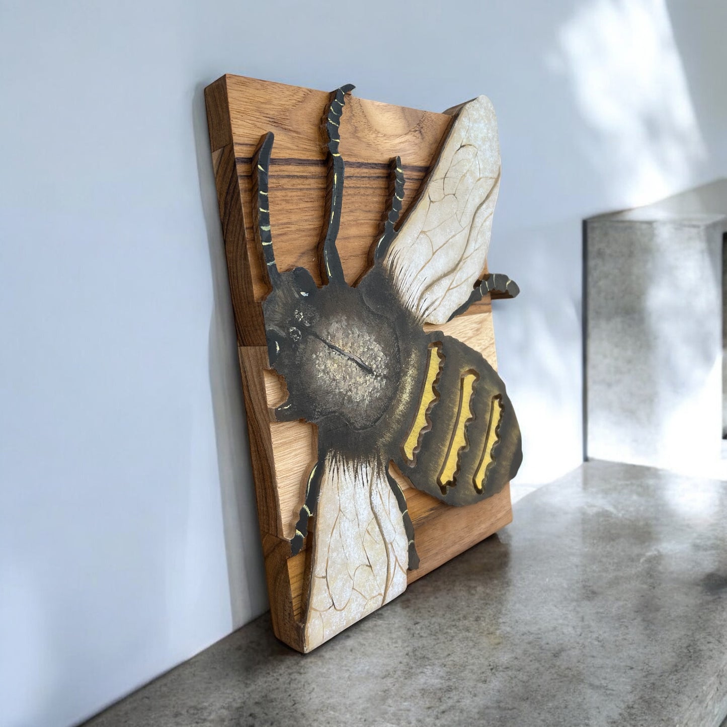 Wooden Bee Hand-Painted Wall Art